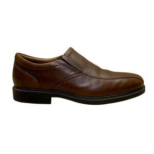 Rockport Men’s Brown Leather Leader 2 Bike Toe Slip-On Dress Shoes Size 11.5